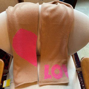 Kerri Rosenthal Cotton/Cashmere Blend LOVED Scarf Wrap (Tan/Pink)